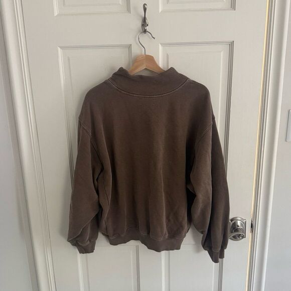 Joah Brown Turtleneck Sweatshirt in Cocoa French Size S/M - Picture 4 of 7